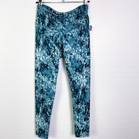 Z By Zella High Waisted Printed Leggings Blue Clearwater Acacia size XS NWOT - Picture 10 of 10
